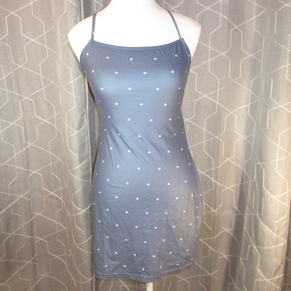 Blue Polka Dot Slip Dress Never worn
